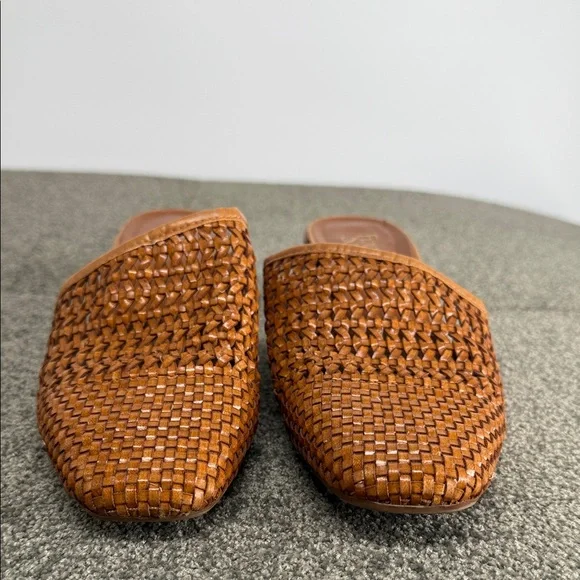 Franco Sarto Shoes Wm 8 M Nalla Woven Basketweave Block Heel Mules 90 Y2K - Picture 2 of 12